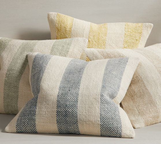 Faye Textured Striped Pillow | Pottery Barn (US)