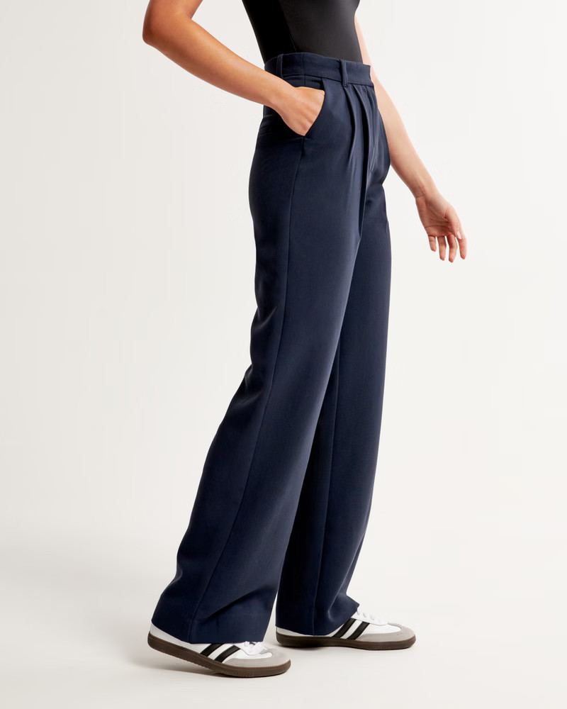 Women's A&F Sloane Tailored Wide Leg Pant | Women's 25% Off Select Styles | Abercrombie.com | Abercrombie & Fitch (UK)