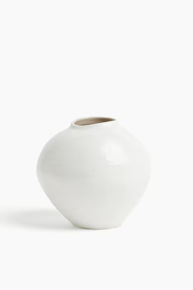H & M - Vase irrégulier en grès cérame - Blanc | H&M (FR, IT, ES, PT, BE)