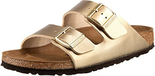 Birkenstock Unisex Arizona BS Birko-Flor Gold Sandals 8 W / 6 M US | Amazon (US)