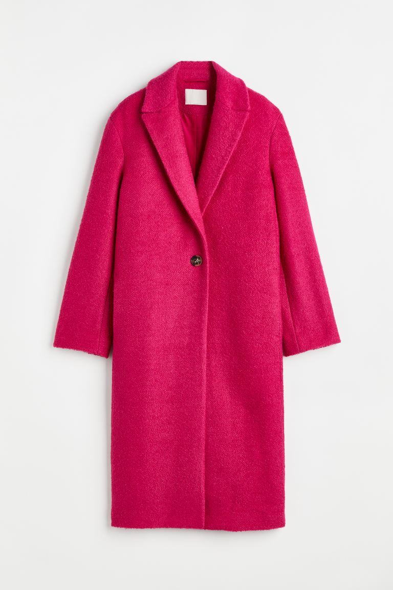 Oversized Twill Coat - Cerise - Ladies | H&M US | H&M (US + CA)