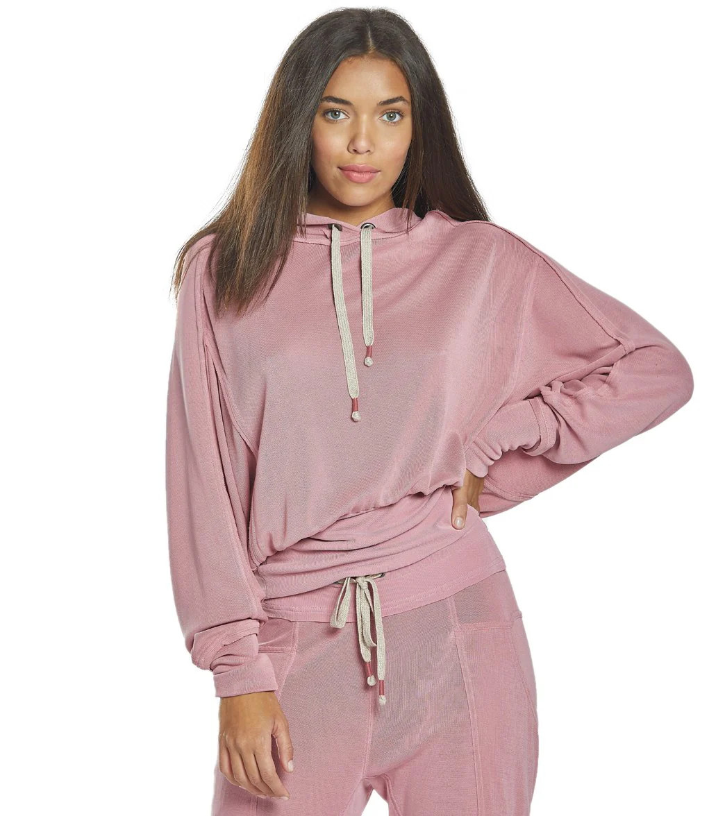 Free People Women's Movement Ready Go Hoodie - Dark Pink Large Spandex Top | YogaOutlet.com