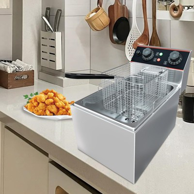 8.4 QT Commercial Deep Fryer with Basket Electric, Stainless Steel Deep Fryer for Restaurant and Home, 1800 W | Target