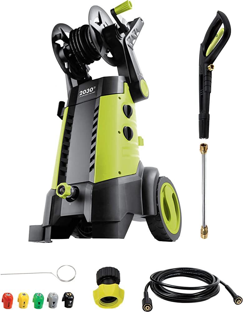 Sun Joe SPX3001 2030 PSI 1.76 GPM 14.5 AMP Electric Pressure Washer with Hose Reel, Green | Amazon (US)