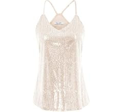 GRACE KARIN Women's Sleeveless Sparkle Shimmer Camisole Vest Sequin Tank Tops | Amazon (US)