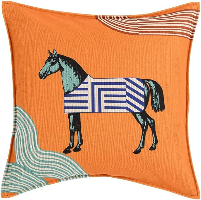 Croker Horse 18x18 Inches Embroidered Horse Throw Pillow Covers - Modern Fashion American Style V... | Amazon (US)