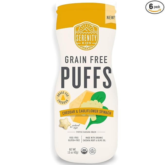 Serenity Kids 6+ Month Grain-Free Toddler & Baby Puffs - No Sugar, Gluten & Rice - BPA & Allergen... | Amazon (US)