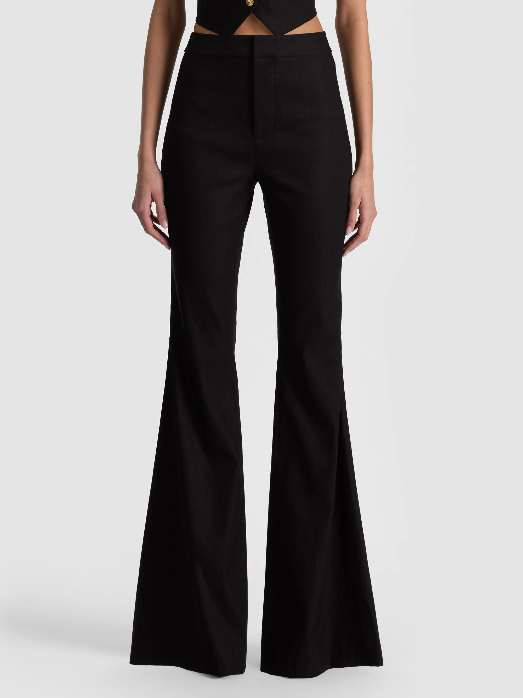 LINDEN LINEN BOOTCUT TROUSER | Alice + Olivia