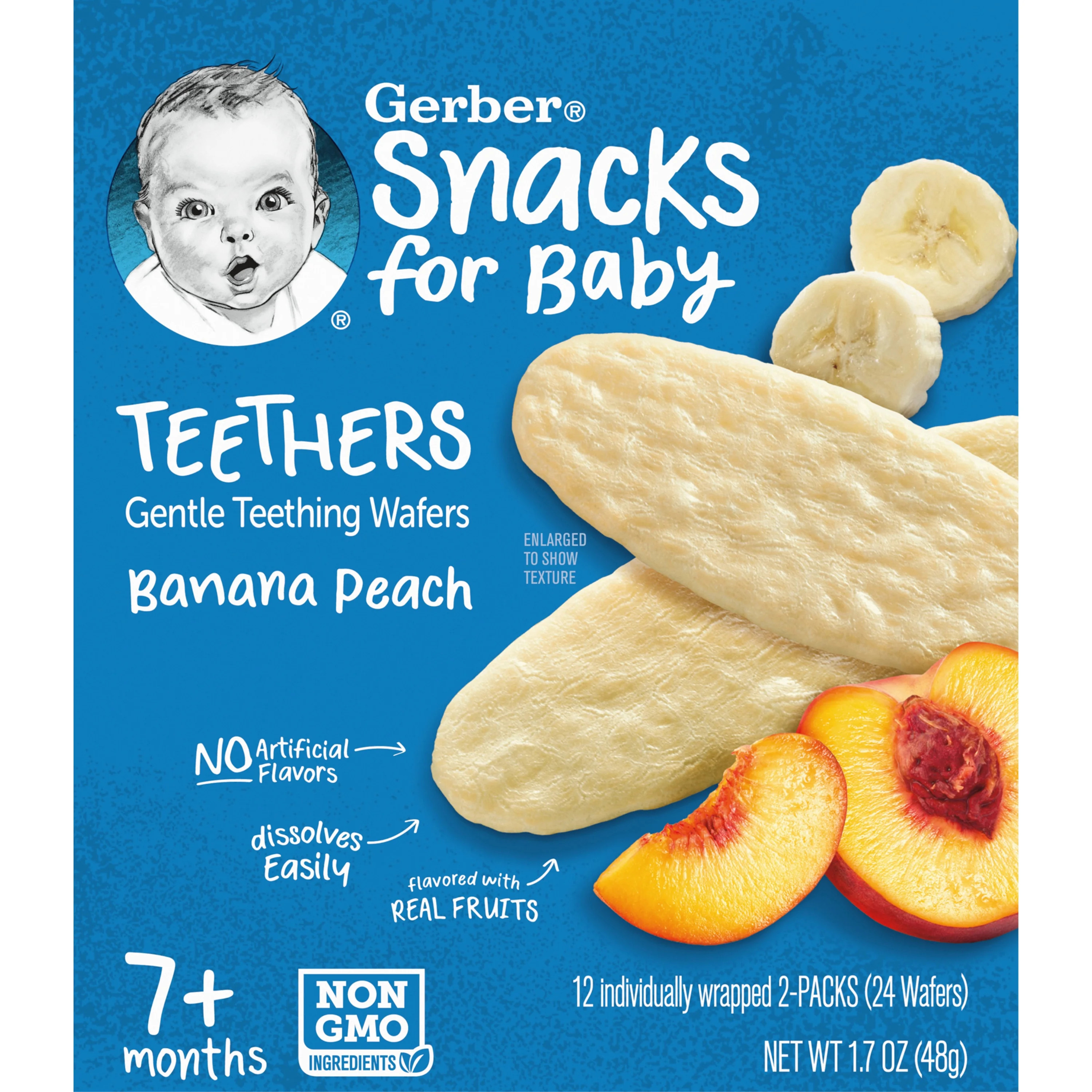 Gerber Snacks for Baby Teethers, Banana Peach, 1.7 oz Box (12 Pack) | Walmart (US)