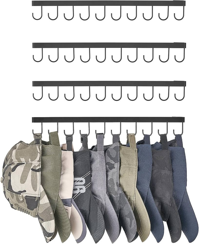 Mkono Hat Rack for Wall Hat Storage Organizer for 40 Baseball Caps, Modern Metal Closet Hat Hooks... | Amazon (US)