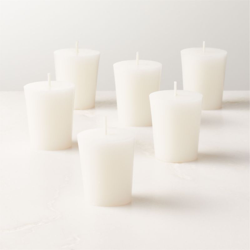 Modern White Votive Candles Set of 6 + Reviews | CB2 | CB2