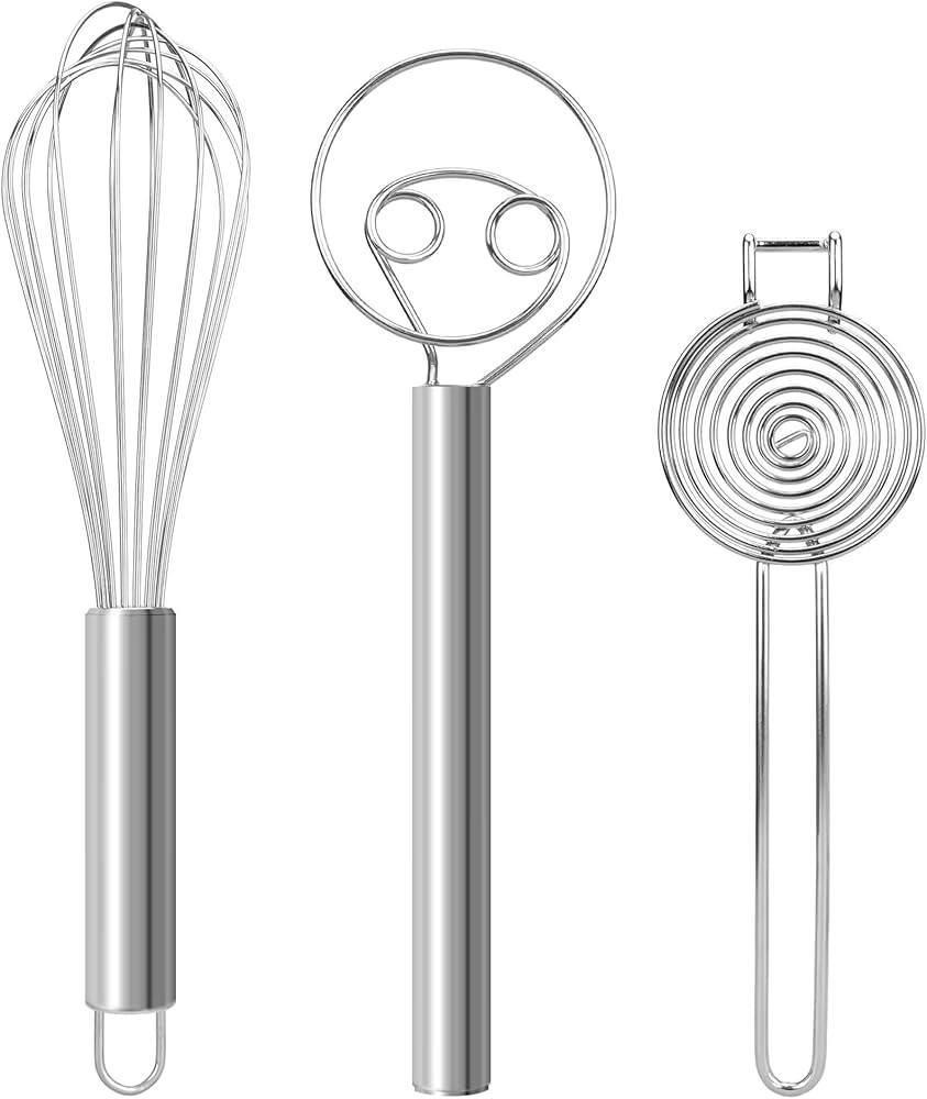 Amazon.com: Homestia 3-Piece Stainless Steel Hand Mixer Attachment Set - Whisk, Egg Separator Dan... | Amazon (US)