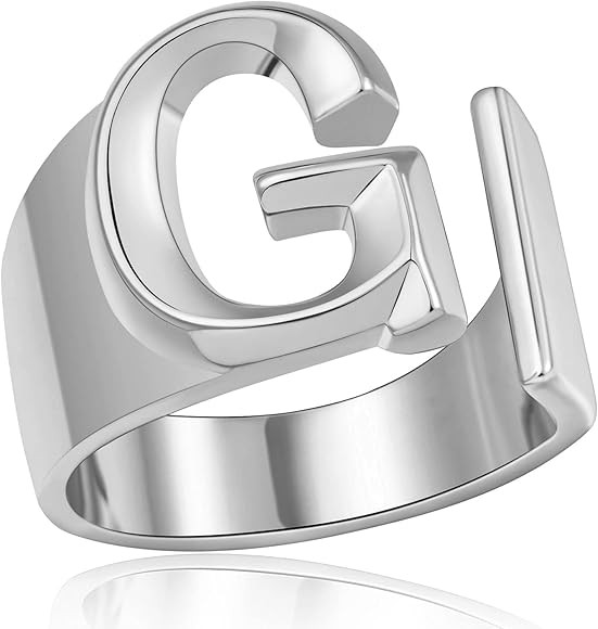 Sora Tuki Initial Ring Gold Letter Rings for Women Chunky Gold Rings for Women Adjustable Rings I... | Amazon (US)