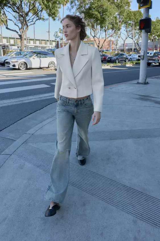 CROPPED DOUBLE-BREASTED BLAZER | Zara US