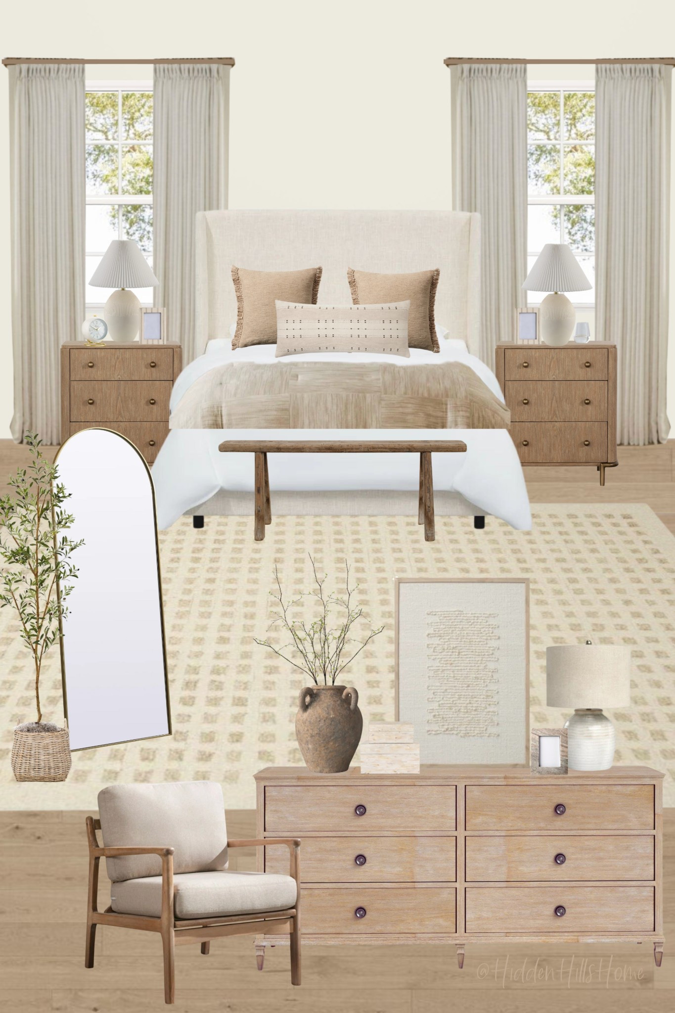 Cozy bedroom decor inspiration! Neutral master bedroom mood board! Tilly bed on sale, home decor ideas, nightstands, bedroom rug #bedroom

#LTKSaleAlert #LTKHome #LTKStyleTip