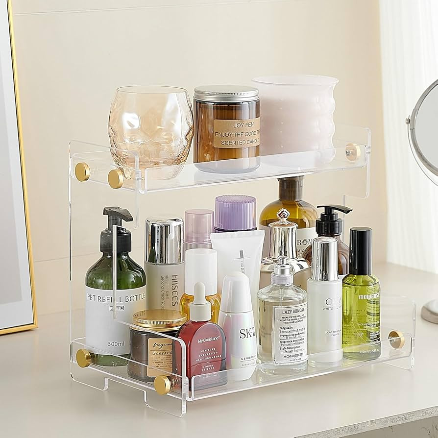 FFK Bathroom Organizer Countertop 2-Tier Storage：Bathroom Counter Organizer Acrylic Standing Ho... | Amazon (US)