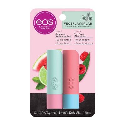 eos Flavor Lab Lip Balm Sticks - Watermelon Frose and Lychee Martini - 2pk/0.28oz | Target