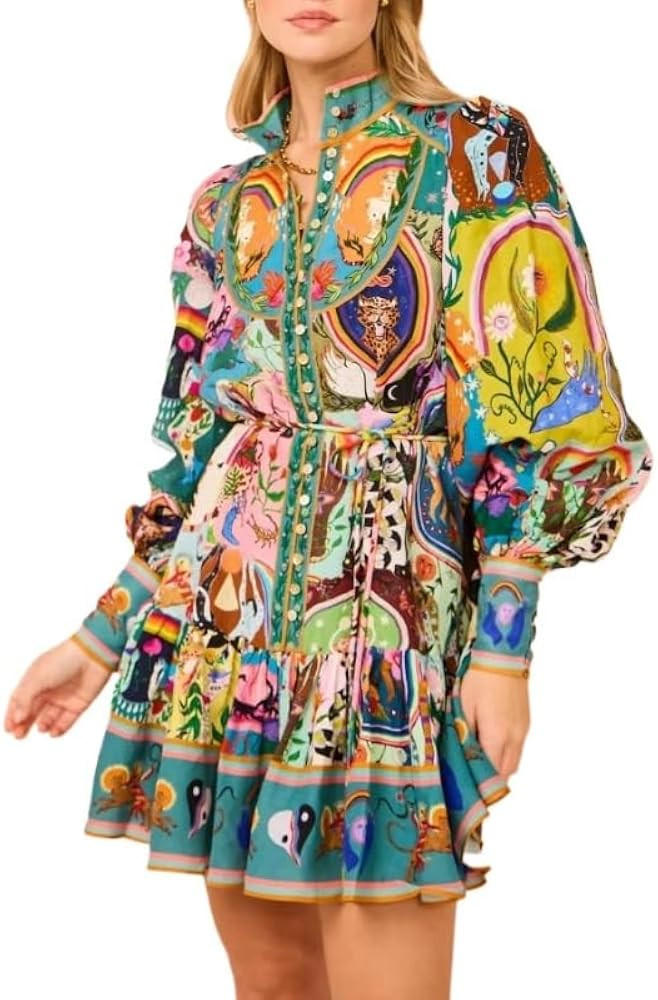 Women's Summer Dress 2026\uff0c Button-Down Long-Sleeve Casual Beach Dress | Amazon (US)