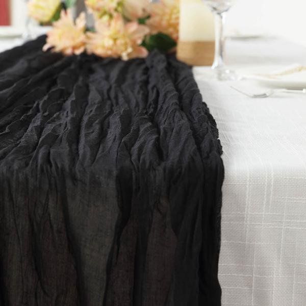Efavormart 10FT Gauze Table Runner Cheesecloth Fabric For Wedding Arch, Arbor Decor - Black - Wal... | Walmart (US)