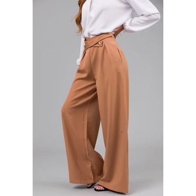 Wide Leg Dress Pants Women's High Waisted Dressy Trousers | Target