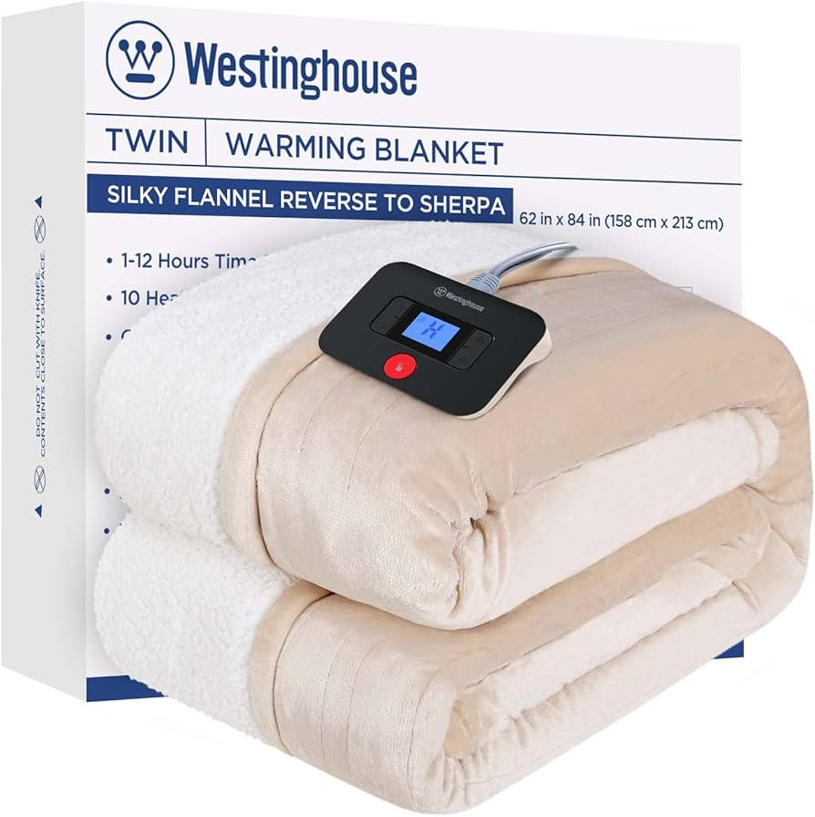 Westinghouse Electric Blanket Heated Blanket | 10 Heating Levels & 1 to 12 Hours Heating Time Set... | Amazon (US)