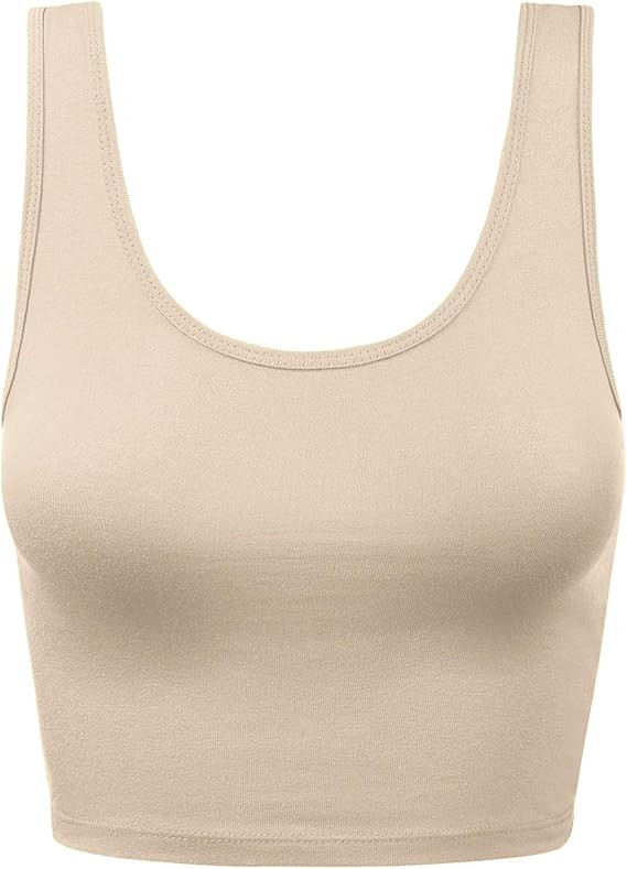 Women Sleeveless Racerback Crop Tank Top Cami Backless Scoopneck Shirts | Amazon (US)