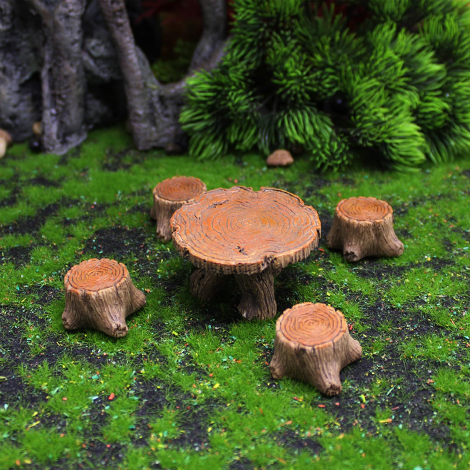 5 Pcs Fairy Garden Accessories Outdoor Miniature Table and Chairs Set Mini Resin Furniture Orname... | Amazon (US)