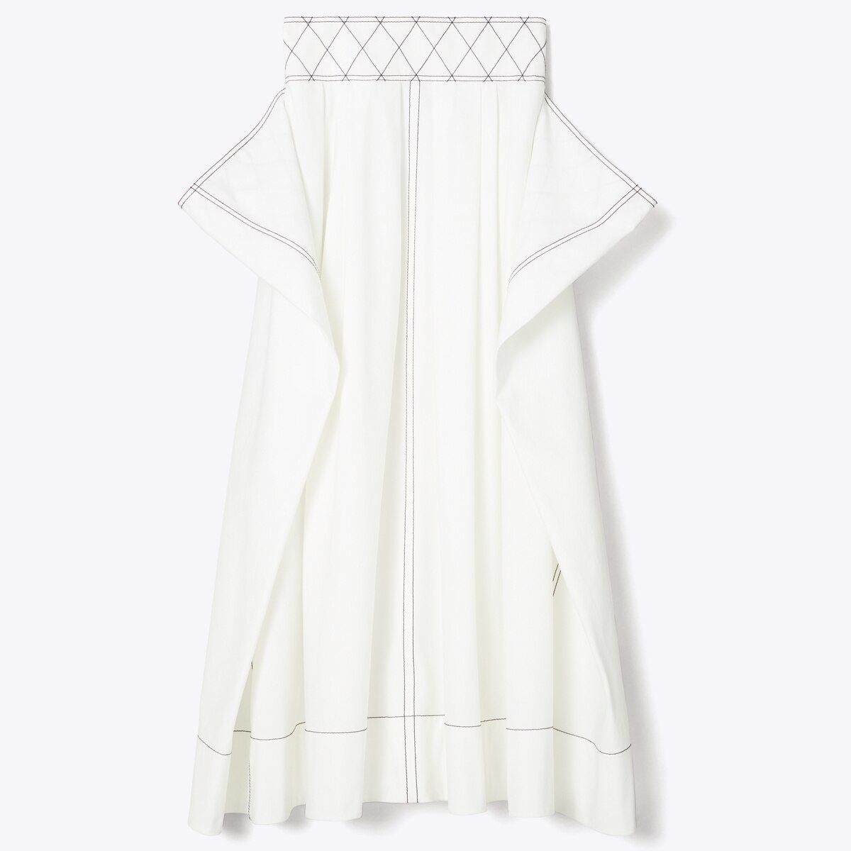DIAMOND TOPSTITCH POPLIN SKIRT | Tory Burch (US)