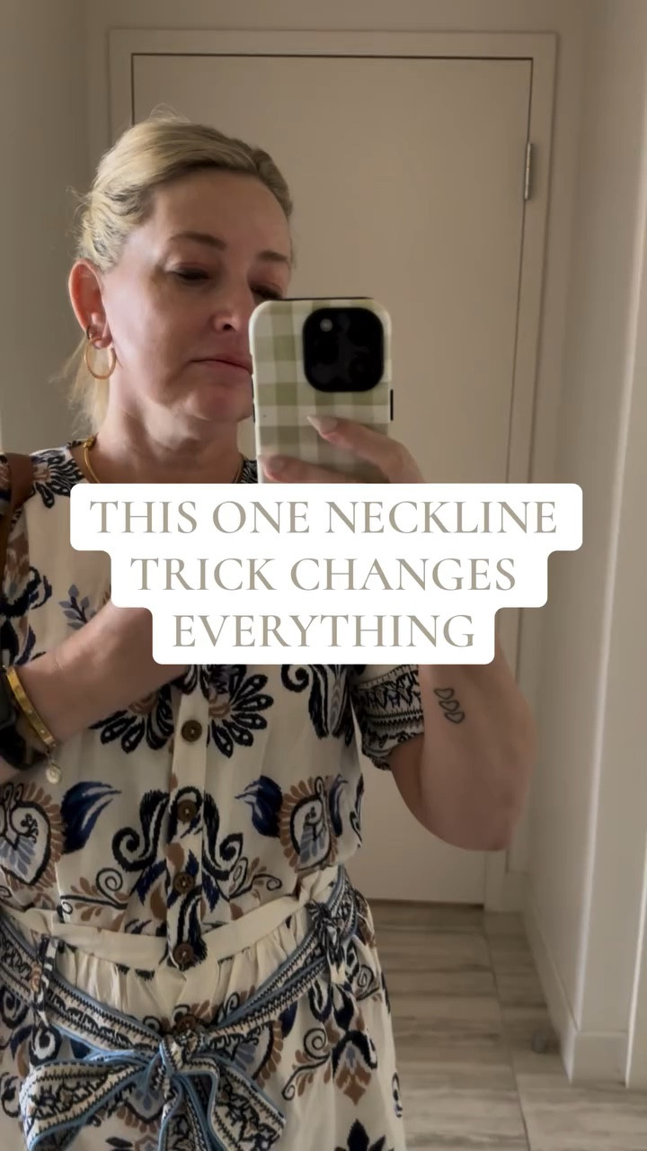 If you have a long torso, this is one of the easiest styling tricks to make your outfits feel more balanced

An open neckline can sometimes make your torso look longer and everything feel a little off

Tucking the neckline in slightly creates structure, shortens the upper body visually, and instantly makes the outfit look more put together

It is such a small change, but it completely changes how everything sits

These are the little tricks I use every day to make outfits work better for my body

linked in LTK & ShopMy

#petitestyletips #longtorsostyle #over40fashion #howtostyleoutfits #everydaystyleideas

Vici code Trilbysave35

#LTKgrwm #LTKootd #LTKPetite