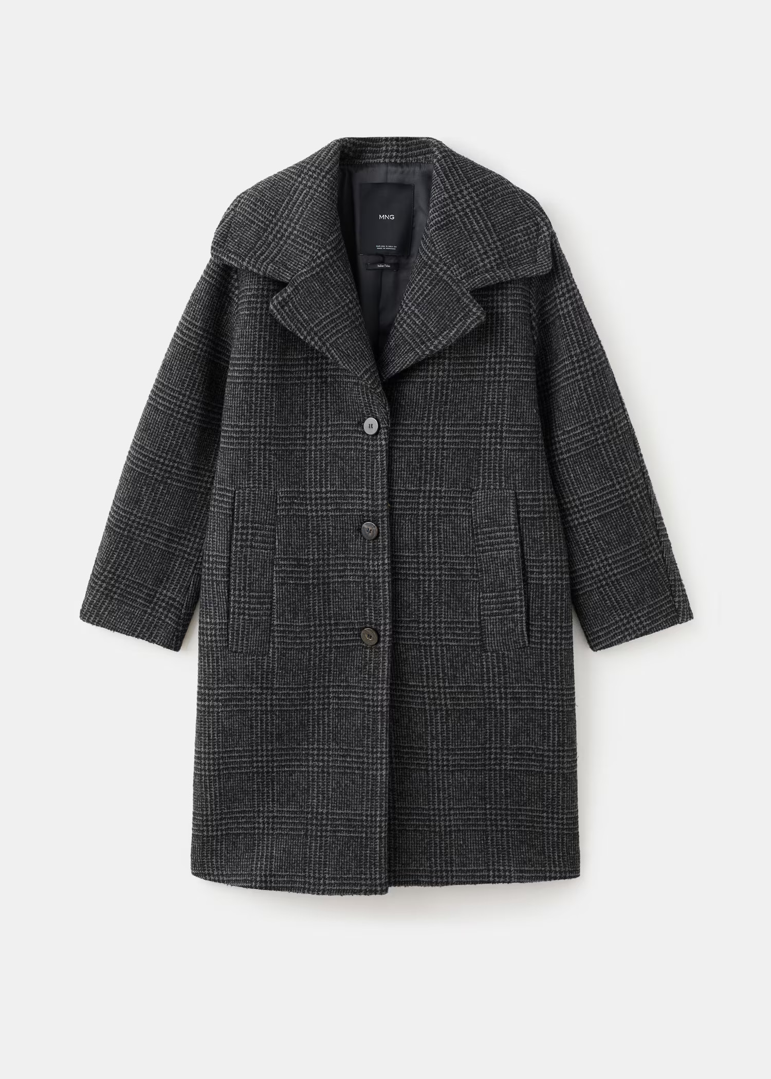 Checked wool-blend coat | MANGO (UK)