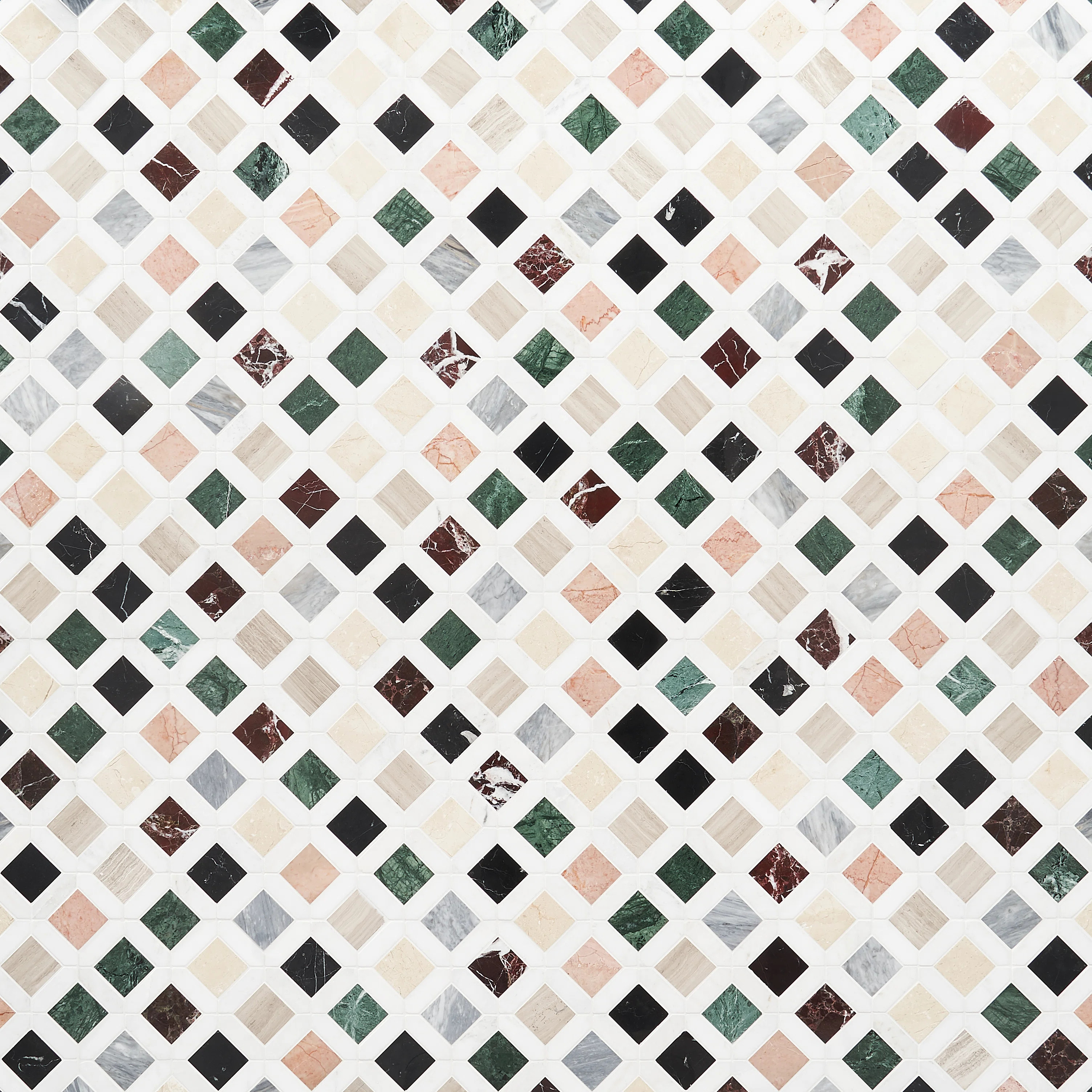 Bond Tile Lula Multicolor 11.92 in. x 11.92 in. Polished Marble Floor and Wall Mosaic Tile (0.98S... | Wayfair North America
