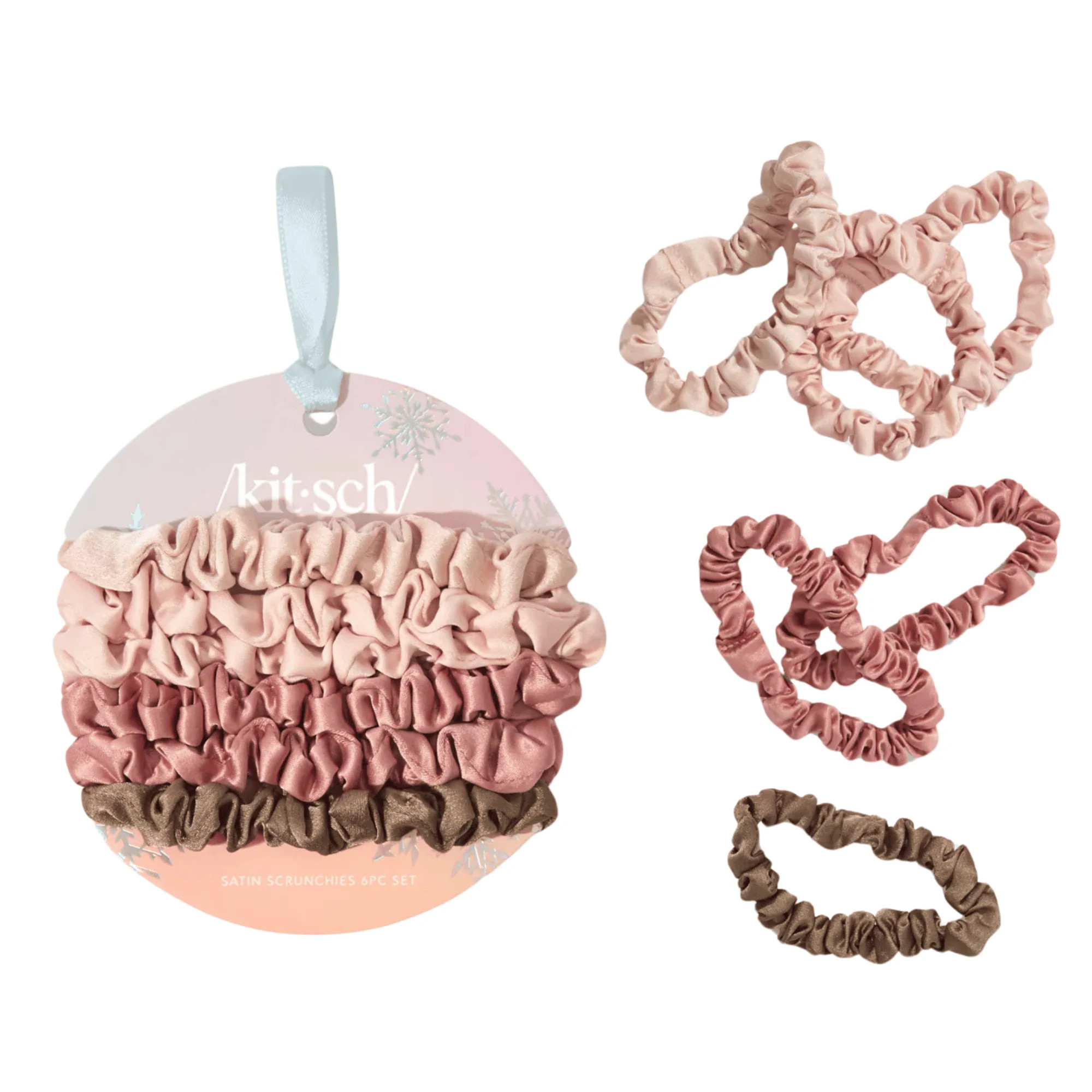 kitsch Holiday Satin Scrunchies Ornament (6 piece) #10088563 | Smallflower