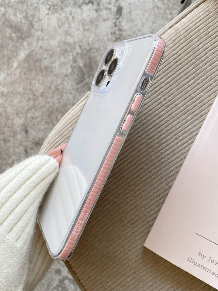 Capa de telefone transparente com moldura de contraste | SHEIN
