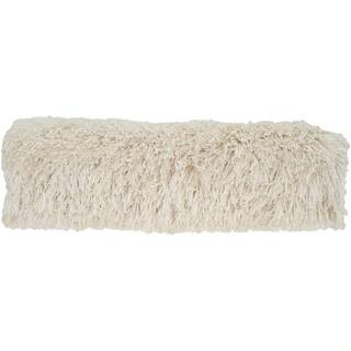 Mina Victory Shag Ivory Shag 20 in. x 5 in. Bolster Throw Pillow 084561 - The Home Depot | The Home Depot
