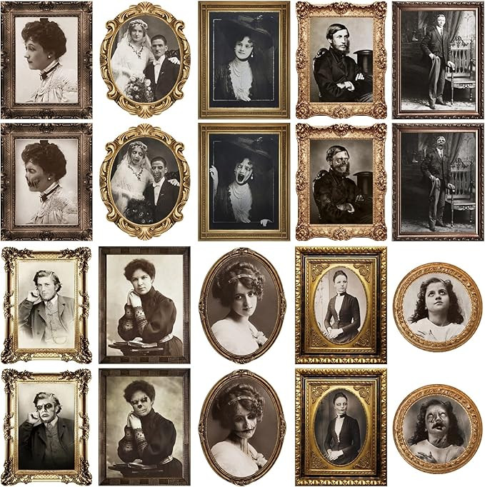 10 PCS Halloween Decoration 3D Changing Face Moving Portrait Pictures Halloween Horror Gothic Pos... | Amazon (US)