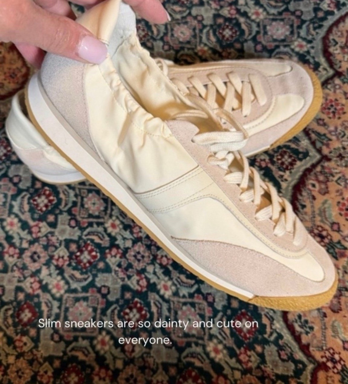 These sneakers from Nordstrom are dainty and versatile. They work with just about any outfit. A simple, go-to pair everyone can enjoy.