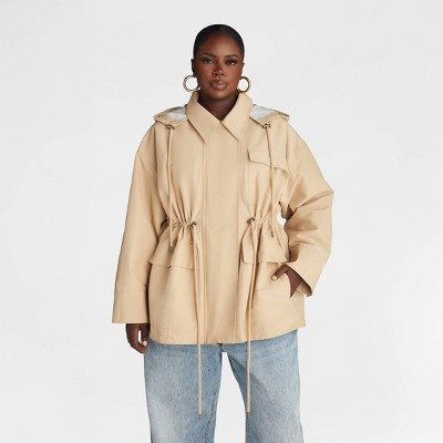KBB by KAHLANA Women's 'The Cinched Anorak Jacket' - Tan 2X | Target