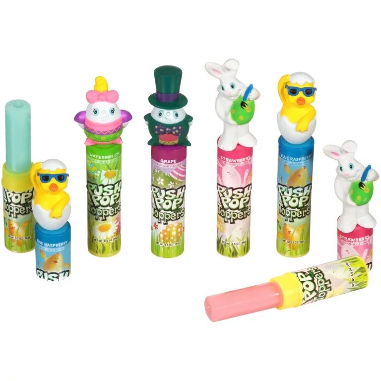 Easter Push Pop Candy Lollipop with toy in Blue Raspberry, Grape, Watermelon, and Strawberry Flav... | Walmart (US)