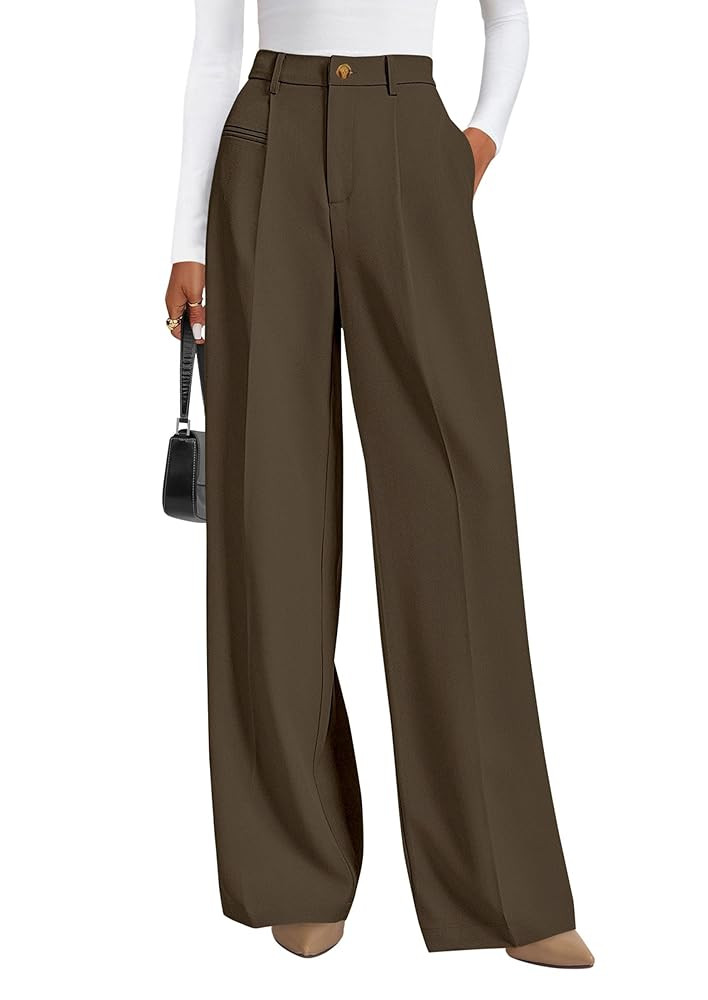 PRETTYGARDEN Womens Wide Leg Dress Pants 2025 Business Casual Flowy Work Palazzo Pants High Waist... | Amazon (US)