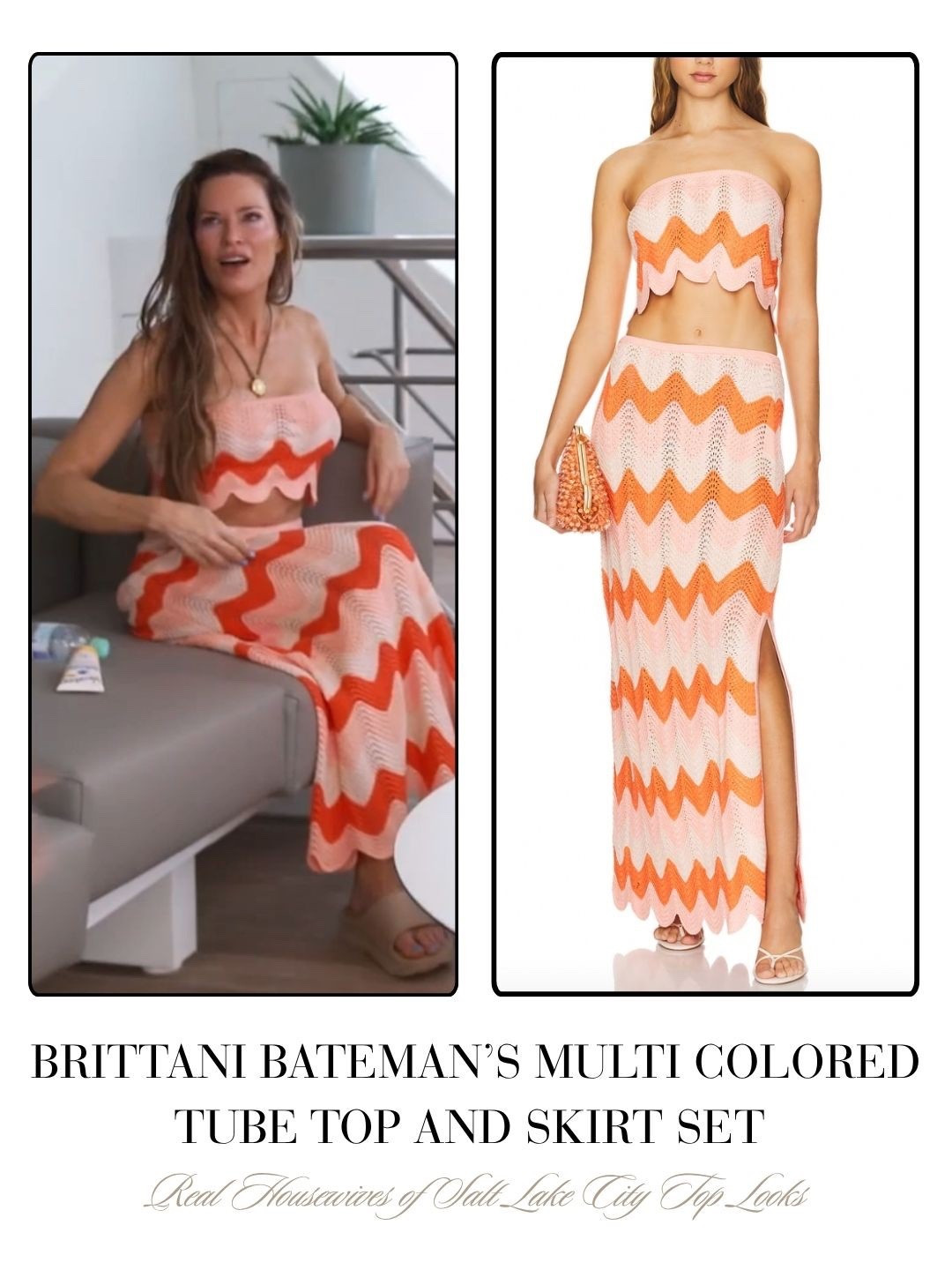 Brittani Bateman’s Multi Colored Tube Top and Skirt Set 