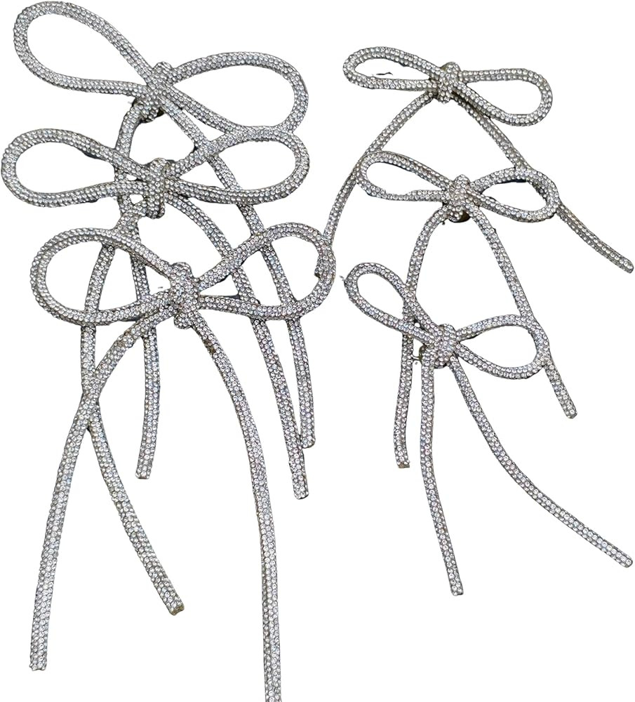 6pcs Rhinestone Brooch Accessories Oversize Rhinestone bow glass rope bow brooch glitter tupe Tri... | Amazon (US)