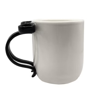 National Brand One Design Home 16 oz White Mug with Black Figural Bow Handle | Target