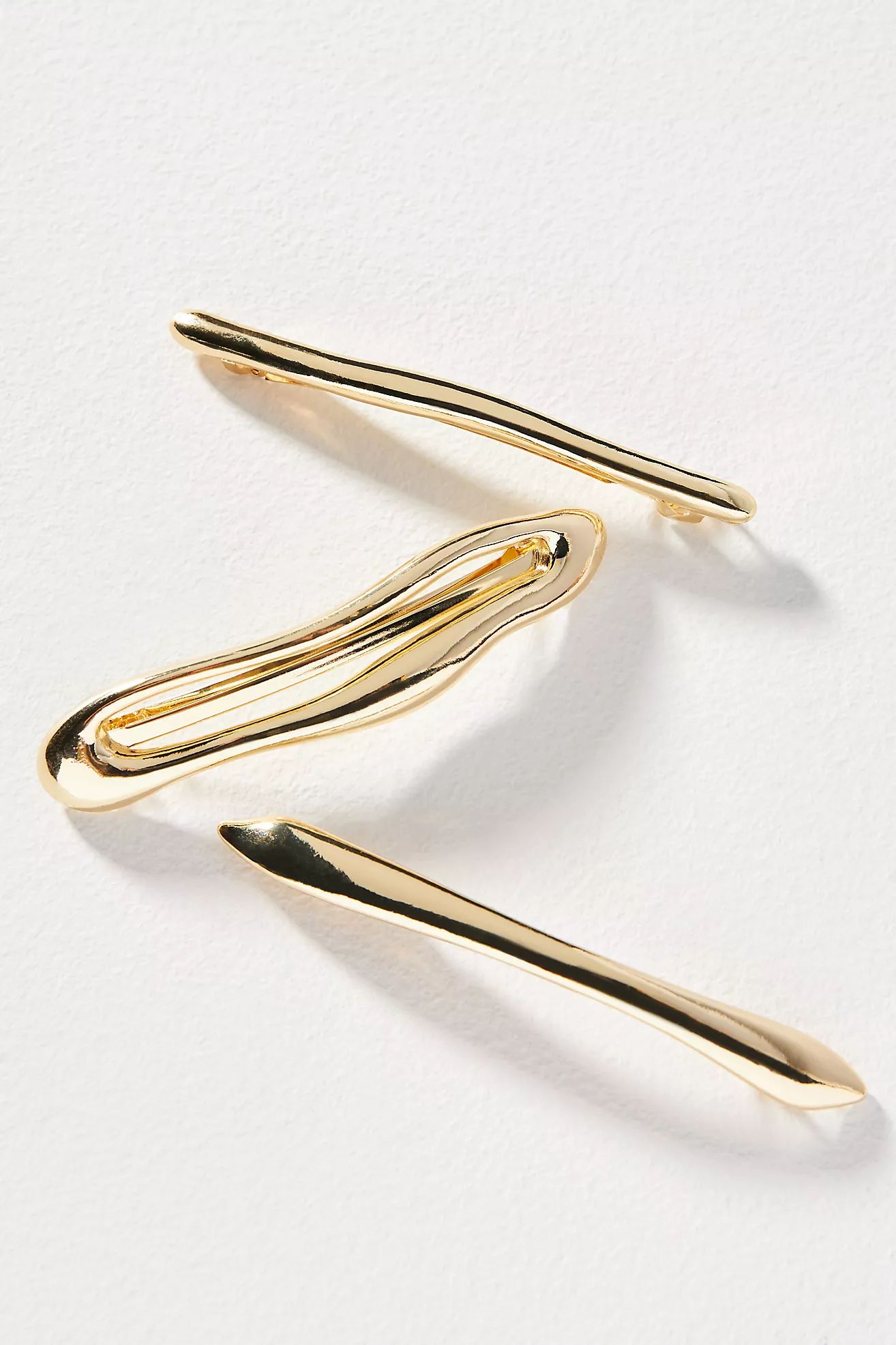 Brushed Metal Barrettes, Set of 3 | Anthropologie (US)