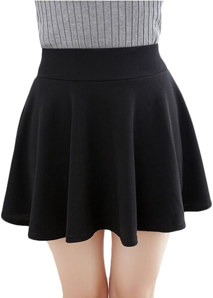 Urban CoCo Women's Basic Versatile Stretchy Flared Casual Mini Skater Skirt | Amazon (US)