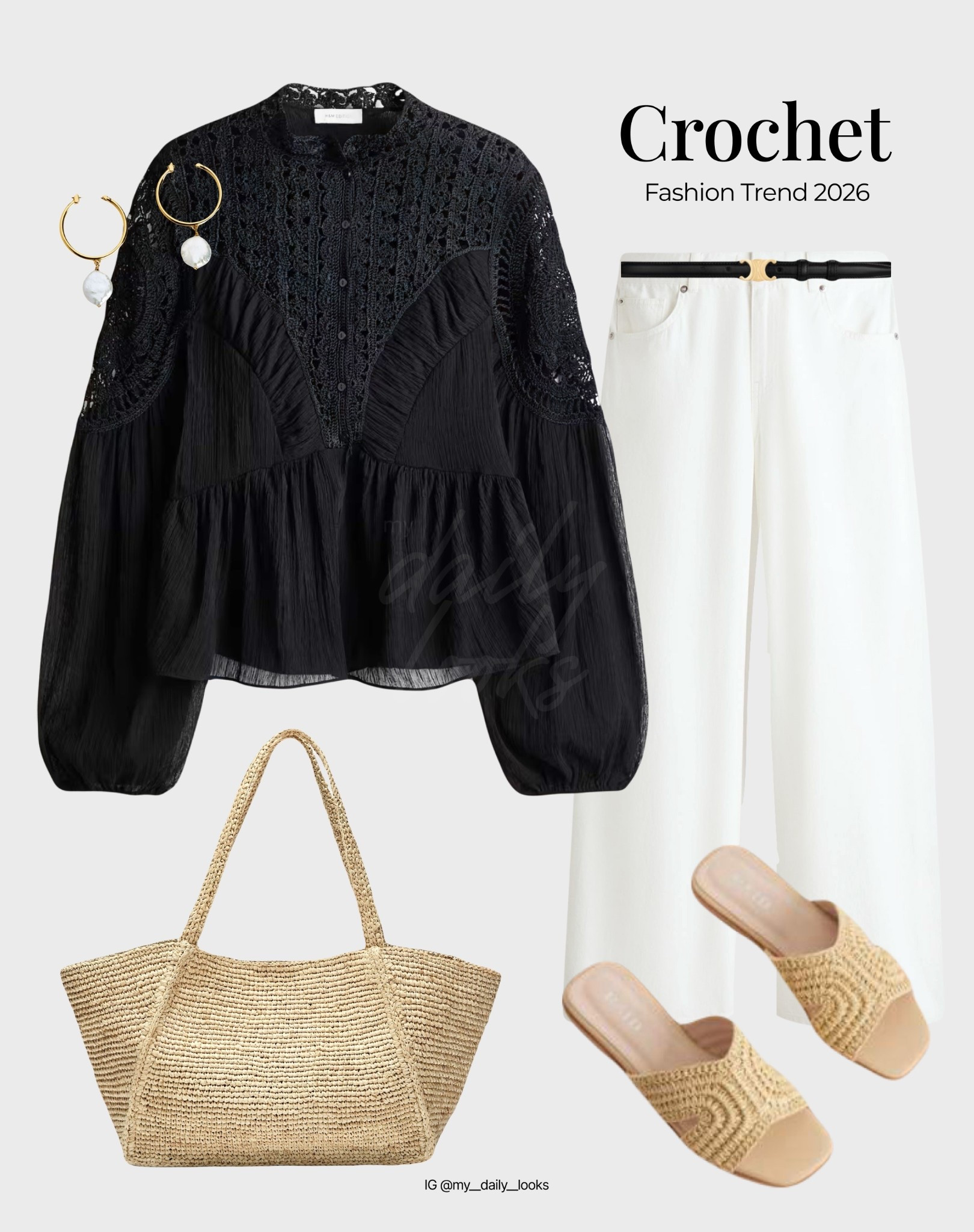 Crochet outfit 🖤

Tags: Spring summer outfits 2026, capsule wardrobe, high street, crochet top, crochet cardigan, crochet blouse, H&M new in, embroidery, embroidered top.

#LTKstyletip #LTKsummer #LTKspring