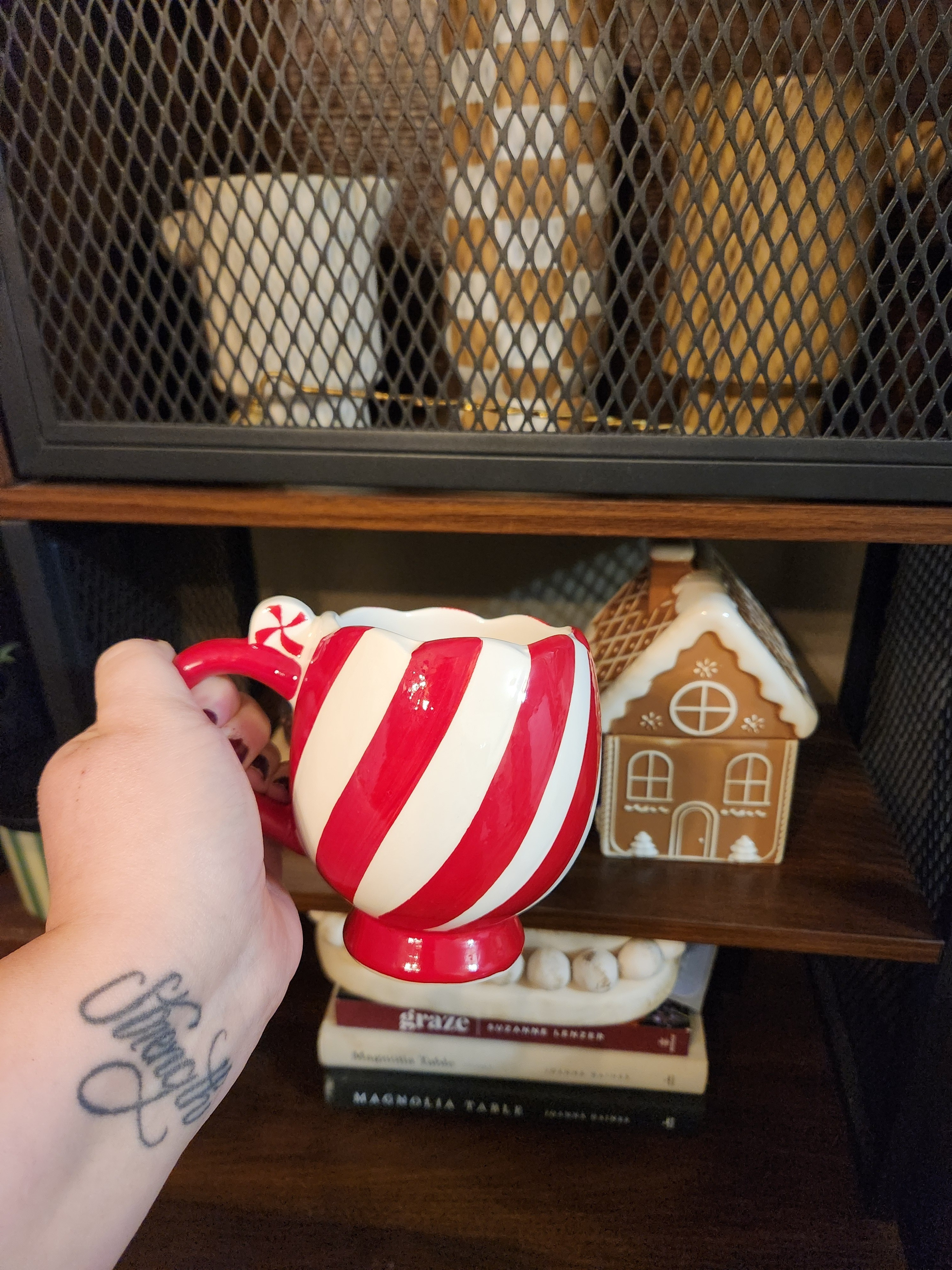 Super cute candy cane mug & small gingerbread cookie jar 

#LTKHome #LTKSeasonal #LTKHoliday