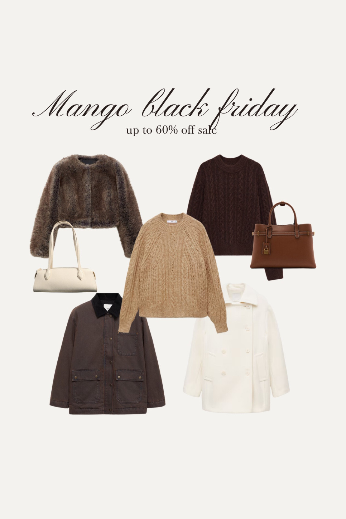 Mango Black Friday, mango selects, mango jumper, mango fur coat, barn jacket, wax jacket, cream shoulder bag, cream coat, cable knit jumper, tan bag 

#LTKCyberWeek #LTKeurope
