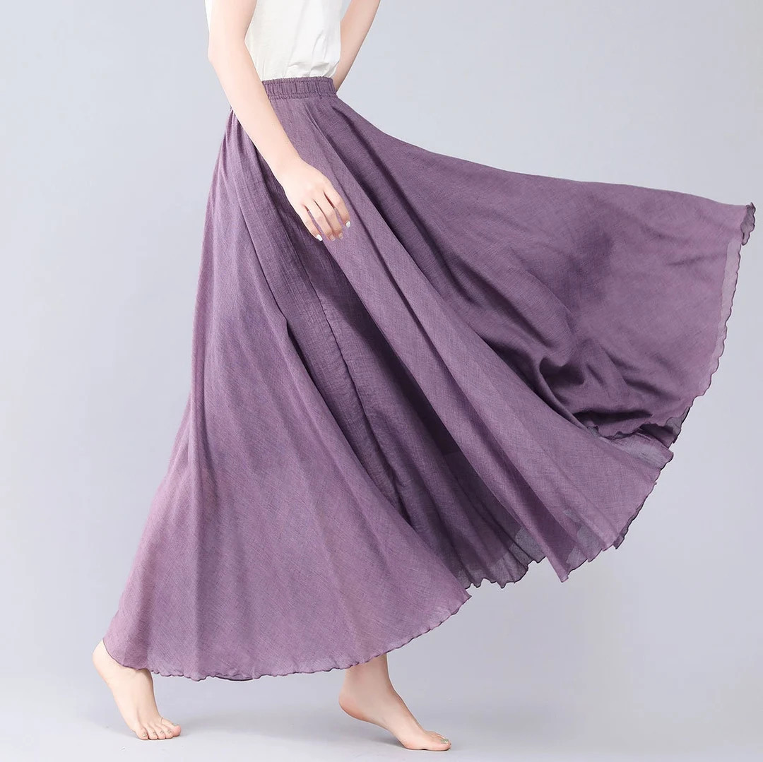 Purple Cotton Maxi Skirt, Women's Summer Swing Skirt, A Line Full Skirt, Plus Size Skirt, Flowy L... | Etsy (CAD)
