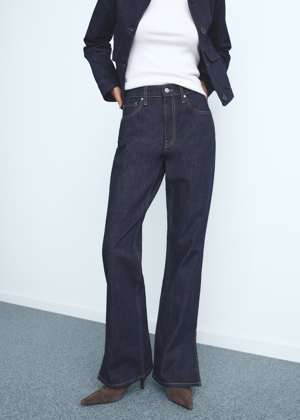Straight-leg jeans with openings - Women | MANGO USA | Mango (US/MX/AU)
