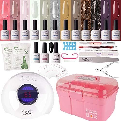 Gel Nail Polish Kit with 36W Lamp - Candy Lover 10ml Vintage Colors with Base Top Coat Matte UV/L... | Amazon (US)